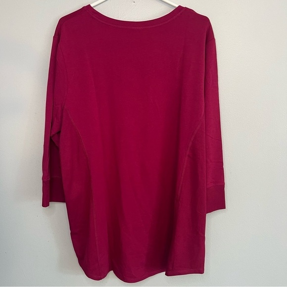 NEW Chico's Womens V Neck Ribbed Trim Tunic 3/4 Sleeve Orchid Flower Sz XXL - Picture 13 of 15